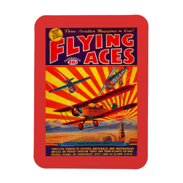 Flying Aces Magazine Cover Magnet (Vertikal)
