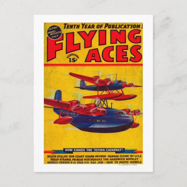 Flying Aces Magazine Cover Postkarte (Vorderseite)