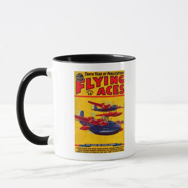 Flying Aces Magazine Cover Tasse (Links)