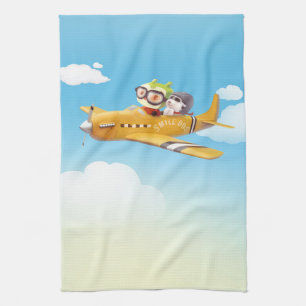 Flying Adventure mit Hund Geschirrtuch