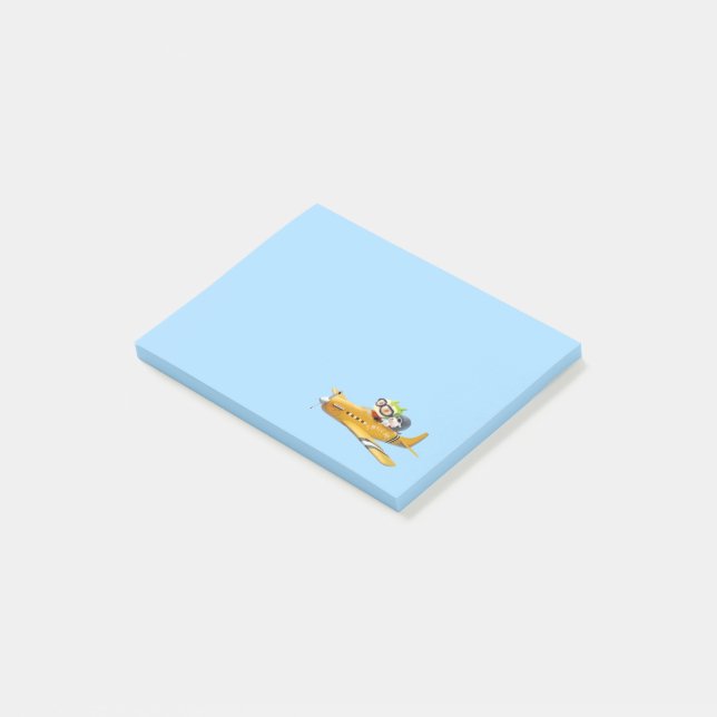 Flying Adventure mit Hund Post-it Klebezettel (angewinkelt)
