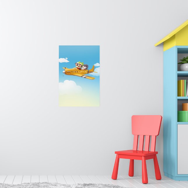 Flying Adventure mit Hund Poster (Kinderzimmer 1)