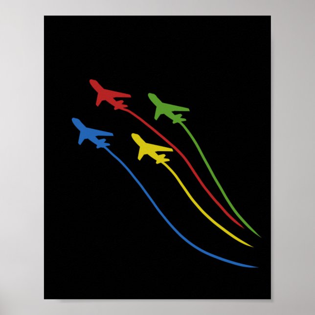 Flying Airplanes Funny Aviation Aircraft Pilot Poster (Vorne)