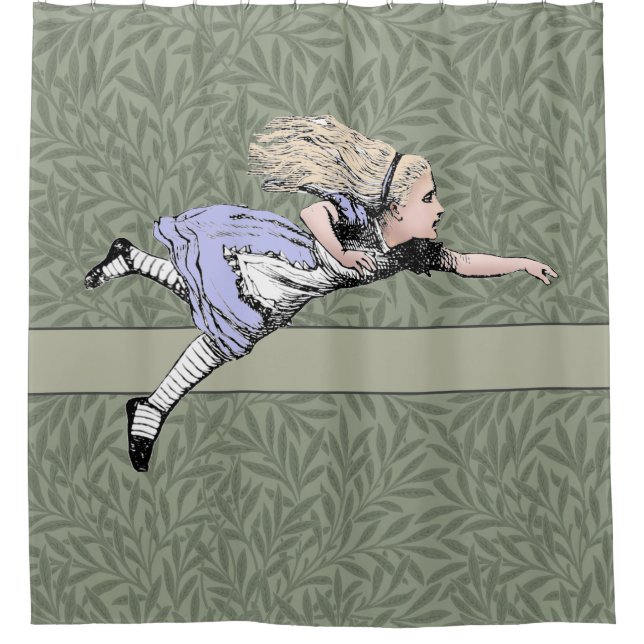 Flying Alice im Wunderland Looking Glass Duschvorhang (Vorderseite)