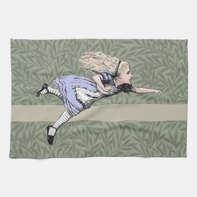 Flying Alice im Wunderland Looking Glass Geschirrtuch (Horizontal)