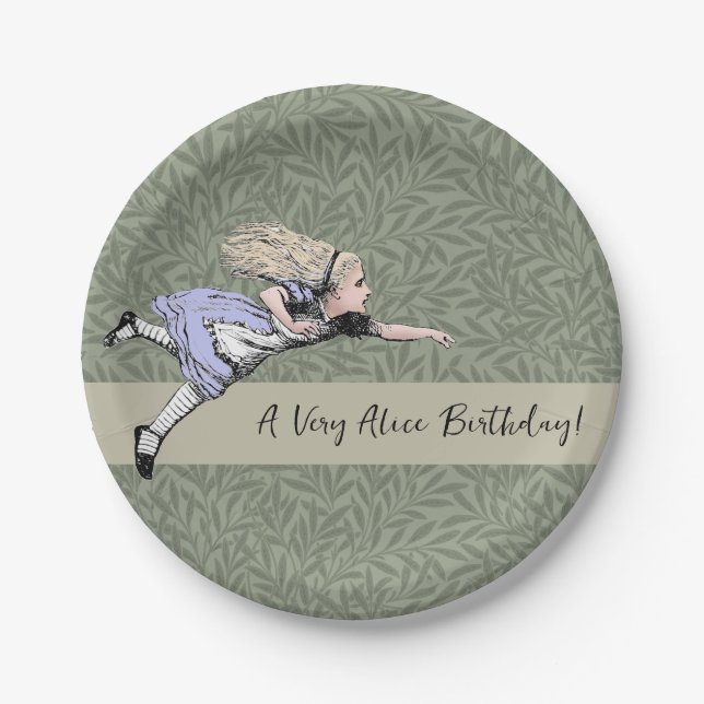 Flying Alice im Wunderland Looking Glass Pappteller (Vorderseite)