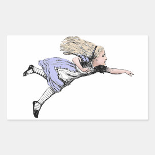 Flying Alice im Wunderland Looking Glass Rechteckiger Aufkleber