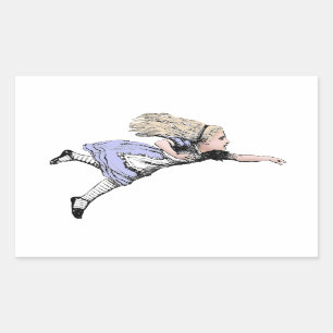 Flying Alice im Wunderland Looking Glass Rechteckiger Aufkleber