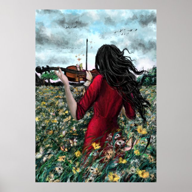 Flying Away Summer Sonata Poster Print - Malerei (Vorne)