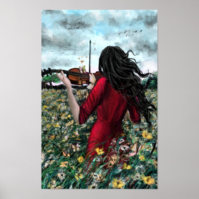 Flying Away Summer Sonata Poster Print - Malerei (Vorne)