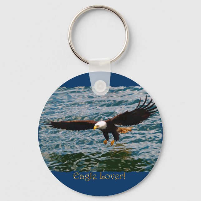 Flying Bald Eagle Fishing Wildlife Schlüsselanhäng Schlüsselanhänger (Vorderseite)