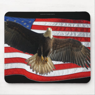 Flying Bald Eagle USA Patriotic Gift Mousepad