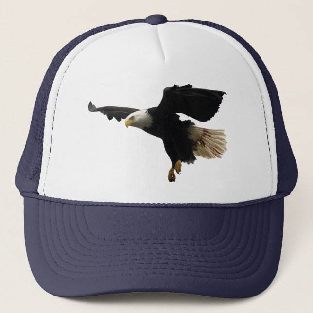 Flying Bald Eagle Wildlife-Liebhaber Truckerkappe (Vorderseite)