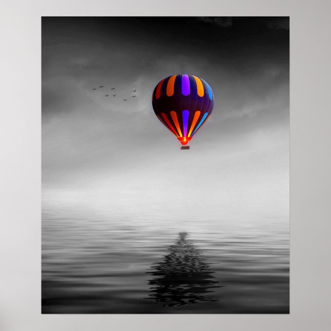 Flying Balloon Selektive Minimalistische Fotografi Poster (Vorne)