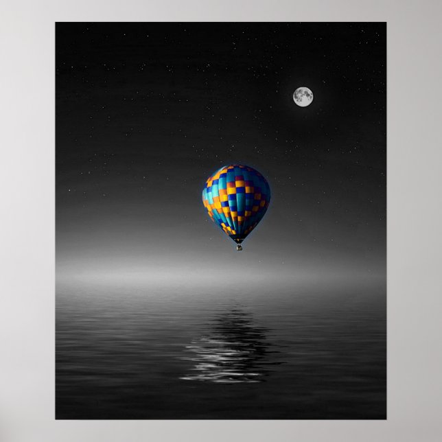 Flying Balloon Selektive Minimalistische Fotografi Poster (Vorne)