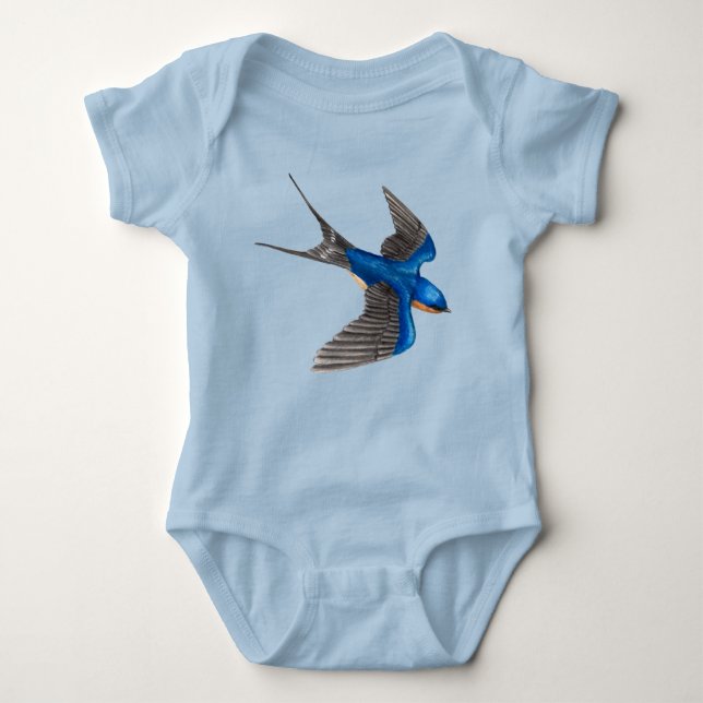 Flying Barn Swallow Baby Strampler (Vorderseite)