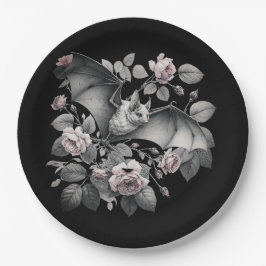 Flying Bat Halloween Pappteller