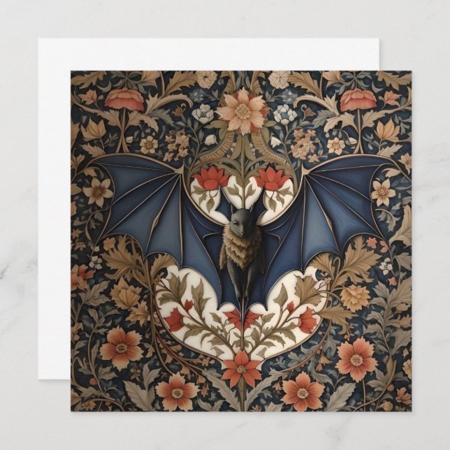 Flying Bat - Modern William Morris Floral (Vorne/Hinten)