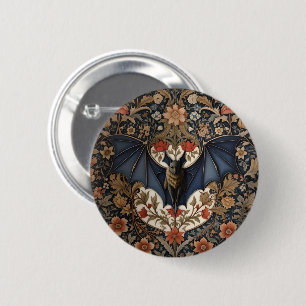 Flying Bat - Modern William Morris Floral Button
