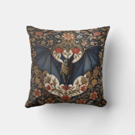 Flying Bat - Modern William Morris Floral Kissen