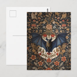 Flying Bat - Modern William Morris Floral Postkarte