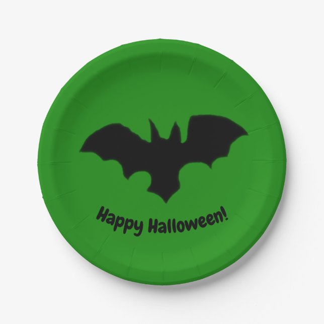 Flying Bat on Green Pappteller (Vorderseite)