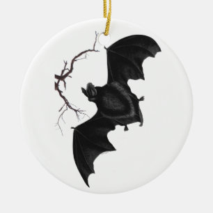 Flying Bat, Traditionelles Gothic, Totenbaum, Natu Keramik Ornament