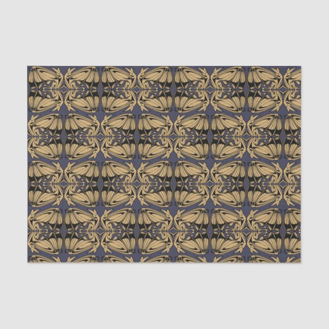 Flying Bats Art Nouveau Muster Seidenpapier (Vorderseite)