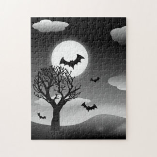 Flying Bats im Moonlit Sky Puzzle