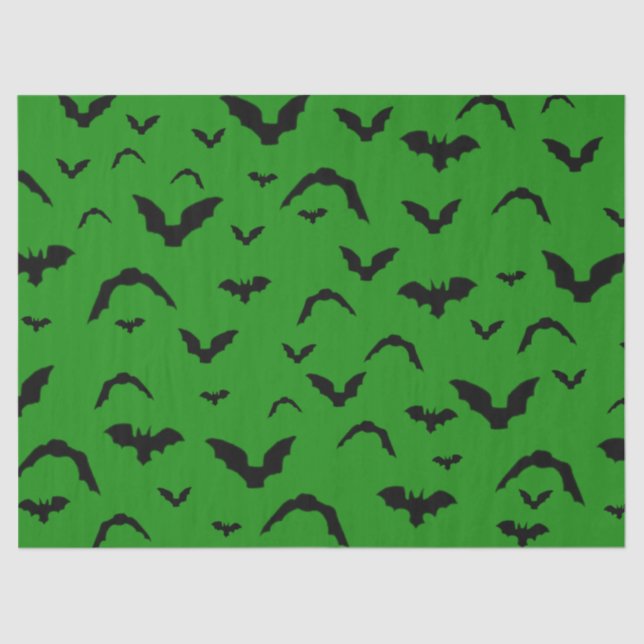 Flying Bats on Green Seidenpapier (Vorderseite)