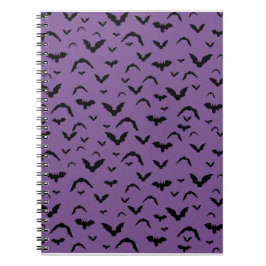 Flying Bats on Purple Notizblock