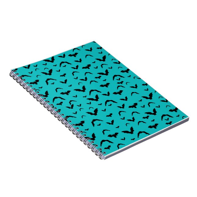 Flying Bats on Teal Notizblock (Rechte Seite)