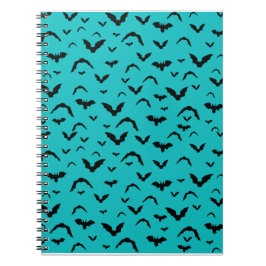 Flying Bats on Teal Notizblock