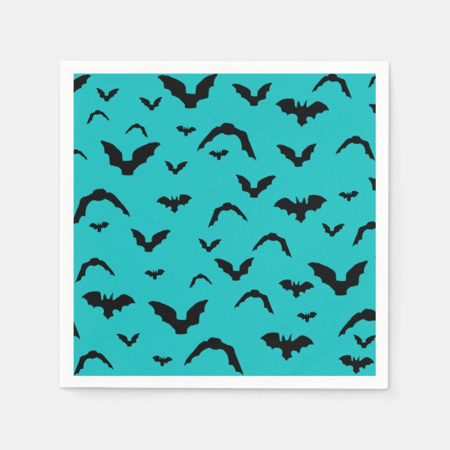 Flying bats on teal serviette (Vorderseite)