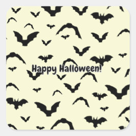 Flying Bats on Yellow Quadratischer Aufkleber