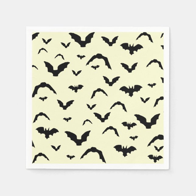 Flying bats on yellow serviette (Vorderseite)
