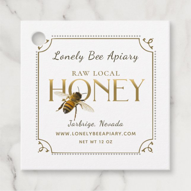 Flying Bee Metallic Gold Honey Label extravagante  (Vorderseite)