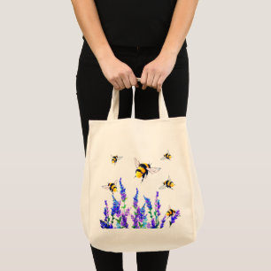 Flying Bee Tote Beutel Frühlingsblumen Tragetasche