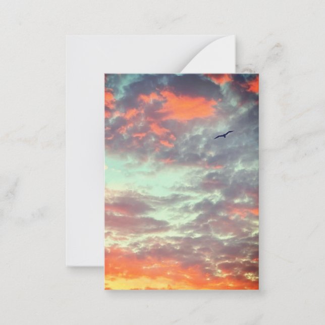 Flying Bird in Clouds Photo Mitteilungskarte (Vorderseite)