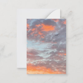 Flying Bird in Clouds Photo Mitteilungskarte