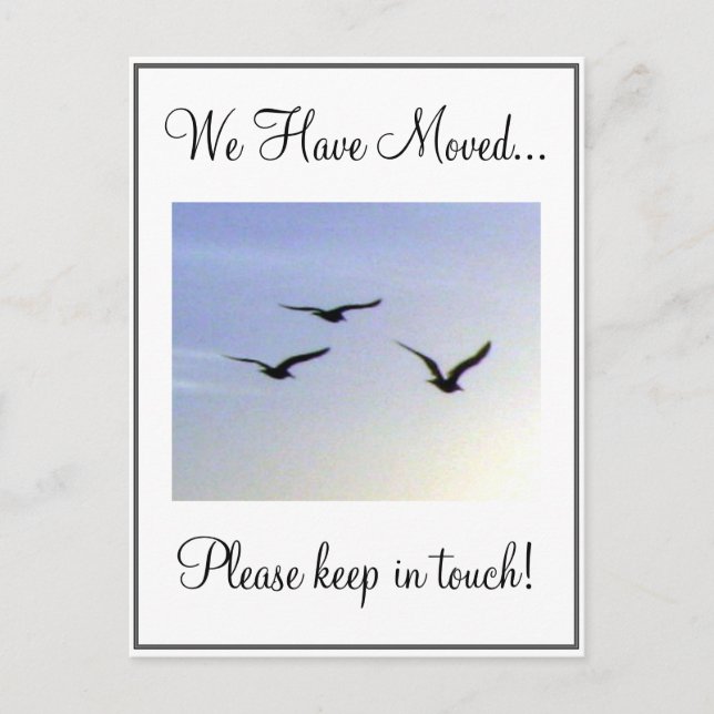 Flying Birds Änderung der Adresse Postkarte (Vorderseite)