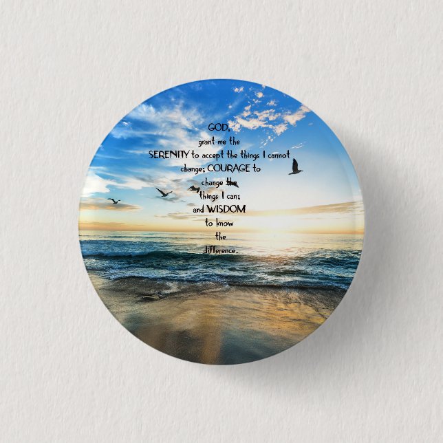 Flying Birds in Heaven Serenity Gebet Button (Vorderseite)