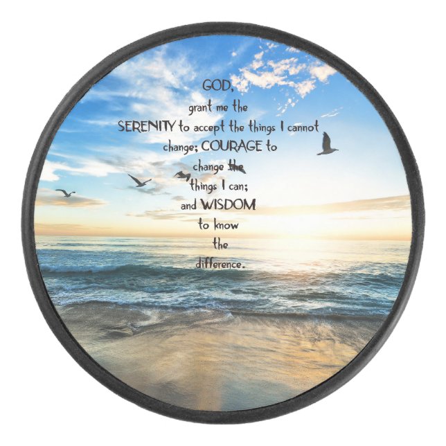 Flying Birds in Heaven Serenity Gebet Eishockey Puck (Vorderseite)