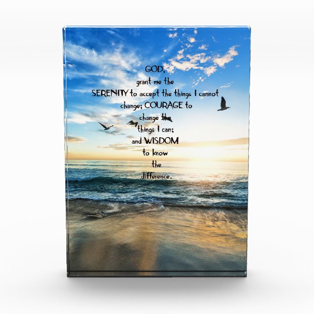 Flying Birds in Heaven Serenity Gebet Fotoblock (Vorderseite)