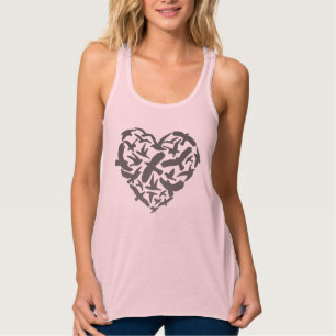 Flying Birds Liebe Herz Cool Tank Top