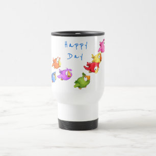 Flying Birds Travel Mug - Benutzerdefinierter Text Reisebecher