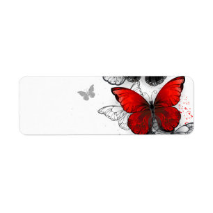 Flying Black and Red Morpho Butterfliegen