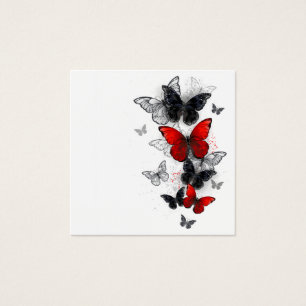 Flying Black and Red Morpho Butterfliegen