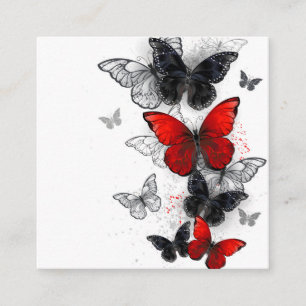 Flying Black and Red Morpho Butterfliegen Begleitkarte