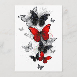 Flying Black and Red Morpho Butterfliegen Begleitkarte